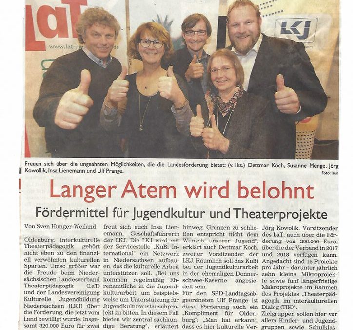 Fördermittel für Jugendkultur und Theaterprojekte, 1.2.2017